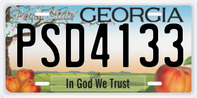 GA license plate PSD4133