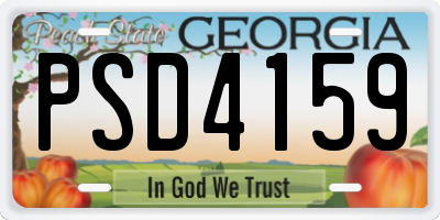GA license plate PSD4159