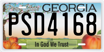 GA license plate PSD4168