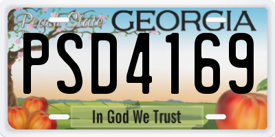 GA license plate PSD4169