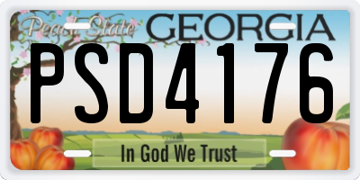 GA license plate PSD4176