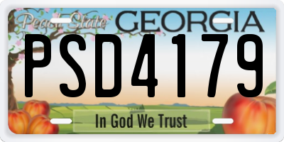 GA license plate PSD4179
