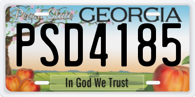 GA license plate PSD4185