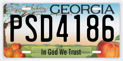 GA license plate PSD4186