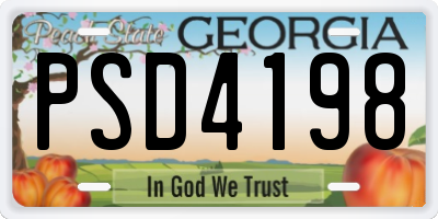 GA license plate PSD4198