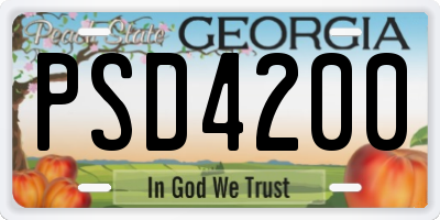 GA license plate PSD4200