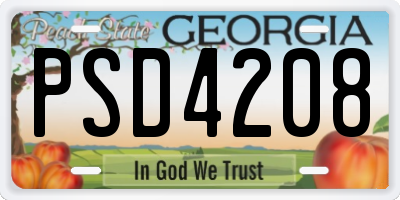 GA license plate PSD4208