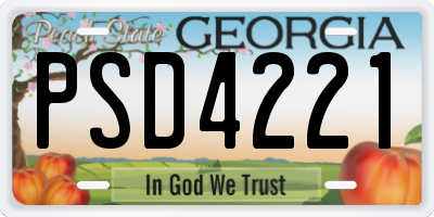 GA license plate PSD4221