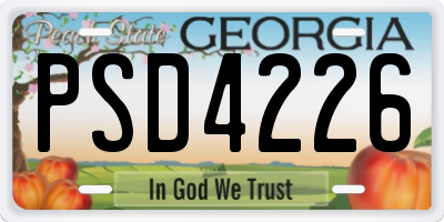 GA license plate PSD4226