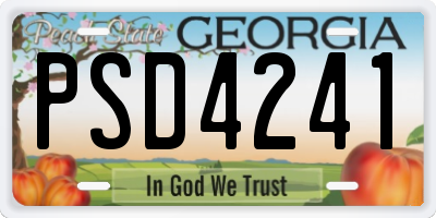 GA license plate PSD4241