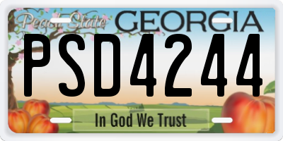GA license plate PSD4244