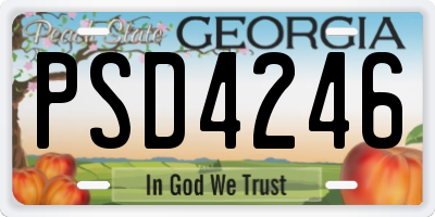 GA license plate PSD4246