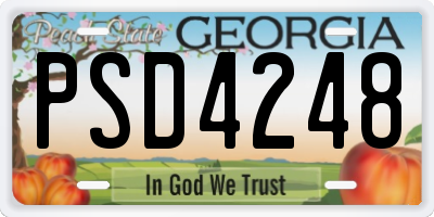 GA license plate PSD4248