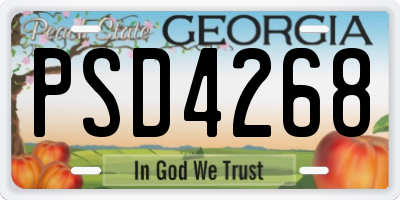 GA license plate PSD4268