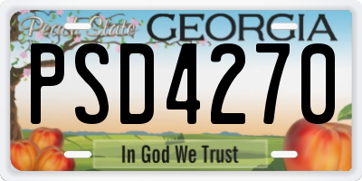 GA license plate PSD4270