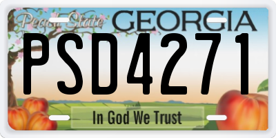 GA license plate PSD4271