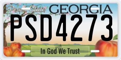 GA license plate PSD4273