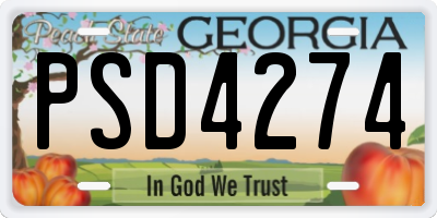 GA license plate PSD4274