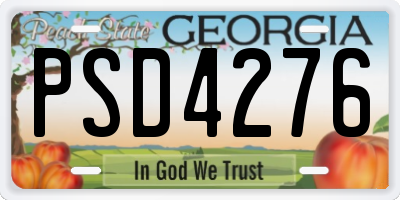 GA license plate PSD4276
