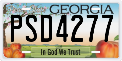 GA license plate PSD4277