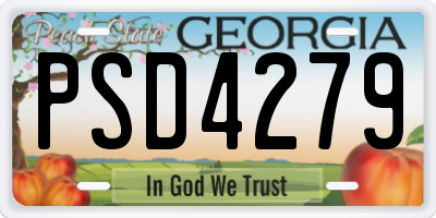 GA license plate PSD4279