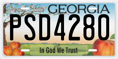 GA license plate PSD4280