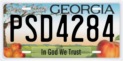 GA license plate PSD4284