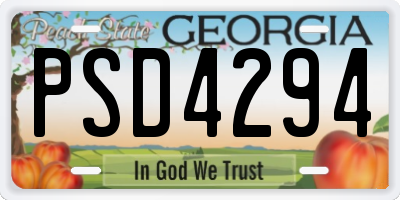 GA license plate PSD4294