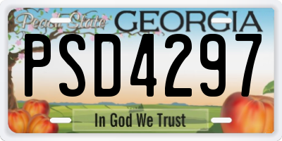 GA license plate PSD4297