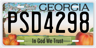 GA license plate PSD4298