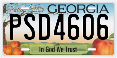 GA license plate PSD4606