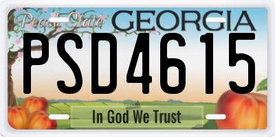 GA license plate PSD4615