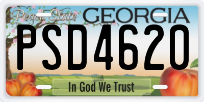 GA license plate PSD4620