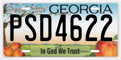 GA license plate PSD4622