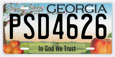 GA license plate PSD4626