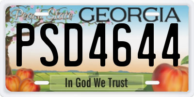 GA license plate PSD4644