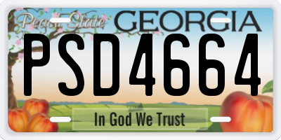 GA license plate PSD4664