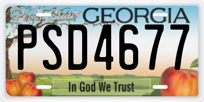 GA license plate PSD4677
