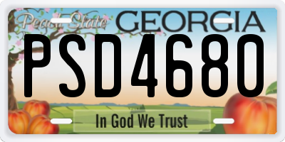 GA license plate PSD4680