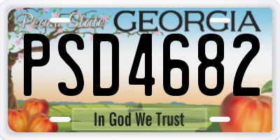 GA license plate PSD4682