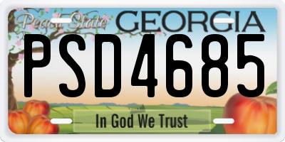 GA license plate PSD4685
