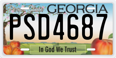 GA license plate PSD4687