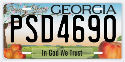 GA license plate PSD4690