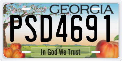 GA license plate PSD4691