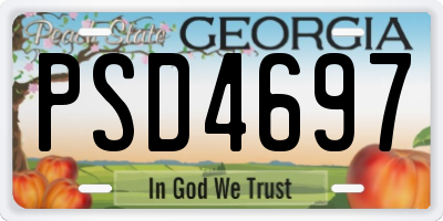GA license plate PSD4697