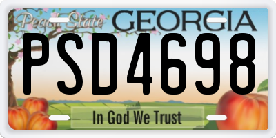 GA license plate PSD4698