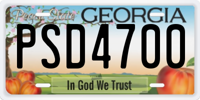 GA license plate PSD4700
