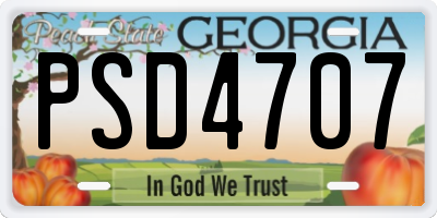 GA license plate PSD4707