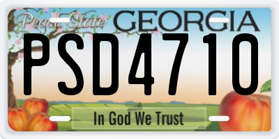 GA license plate PSD4710