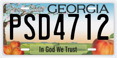 GA license plate PSD4712
